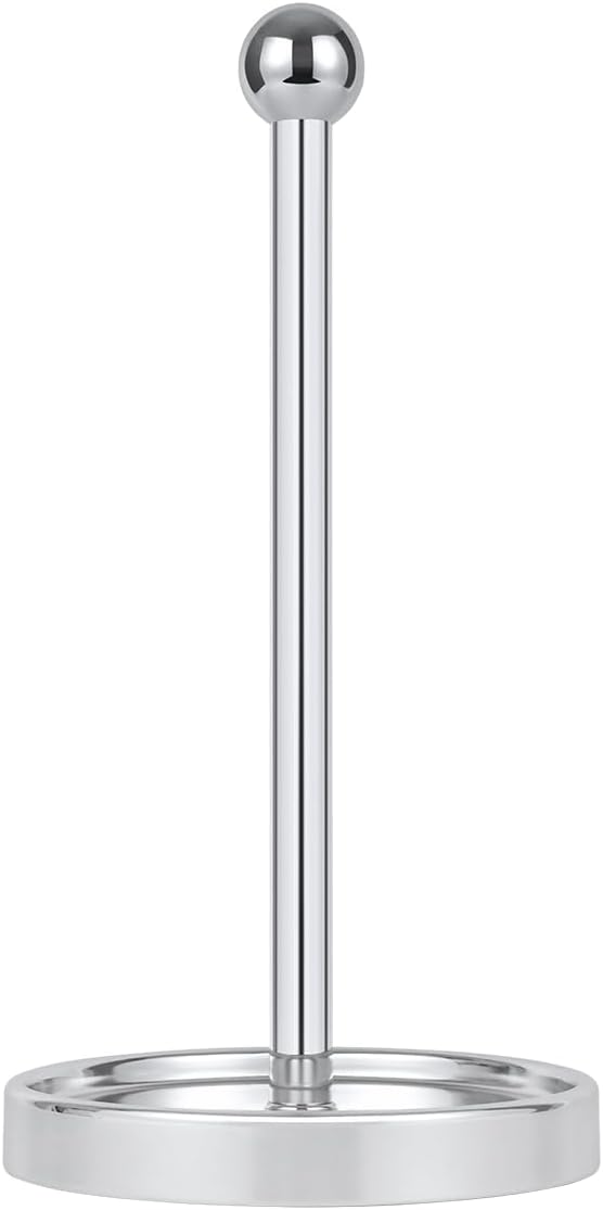 Ivilon Countertop Paper Towel Holder - Modern Sleek Ball Minimalist Design - Color Chrome