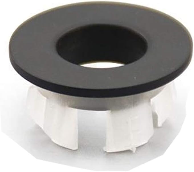 Sink Basin Trim Overflow Cover Brass Insert in Hole Round Caps Matte Black
