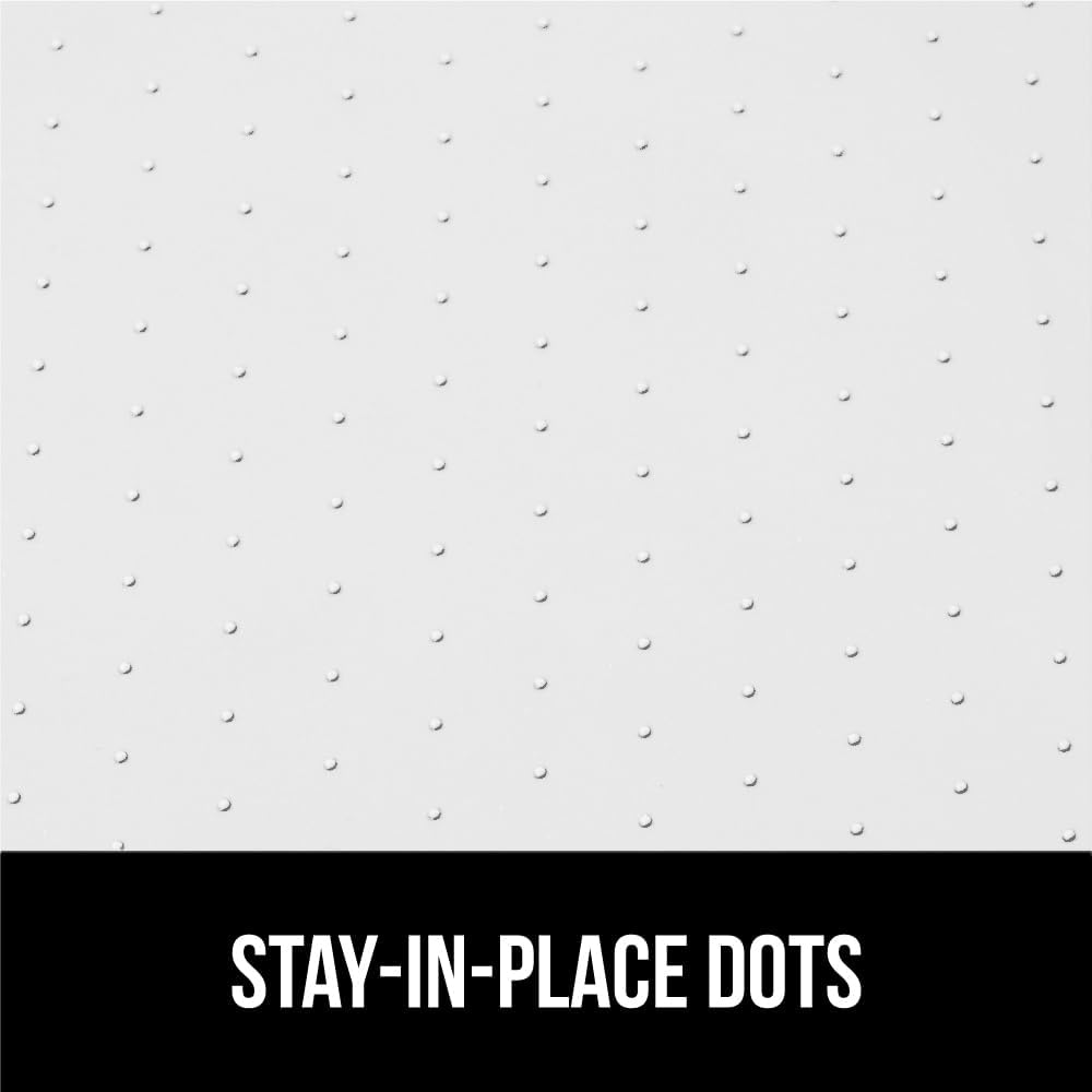 GORILLA GRIP Waterproof Silicone Under Sink Mat with Raised Lip for Kitchen and Bathroom, 34 x 22 in, Cabinet Shelf Liner Stay in Place Mats Dishwasher Safe Drawer Liner, Organizer Tray, White