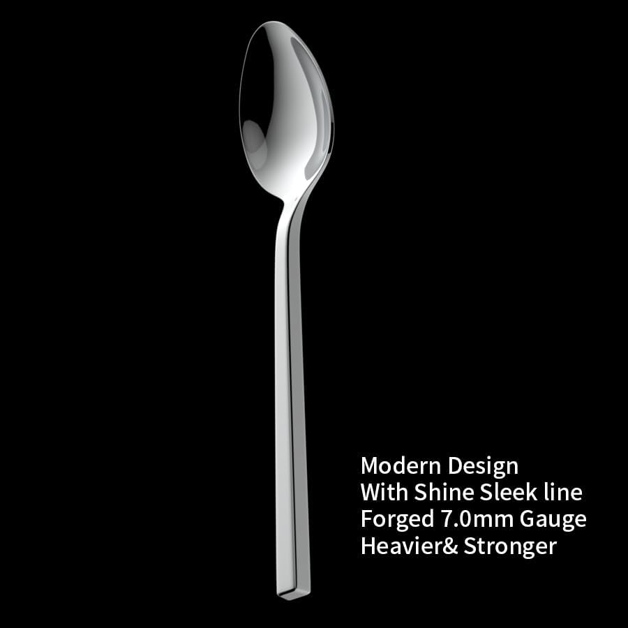 Alata Cube 45-Piece Forged Stainless Steel Flatware Set Cutlery Set,Service for 8,Silver Finish,Dishwasher Safe