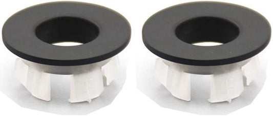 Sink Basin Trim Overflow Cover Brass Insert in Hole Round Caps Matte Black 2 PCS