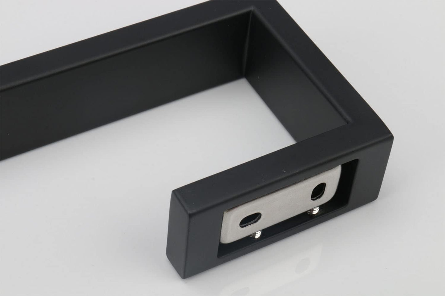 TocTen Hand Towel Holder/Towel Ring - 2Pack Thicken SUS304 Stainless Steel Bathroom Hand Towel Hanger, Heavy Duty Wall Mounted Towel Rack, Square Hand Towel Bar for Bathroom (Matte Black,2 Pcs 9 in)