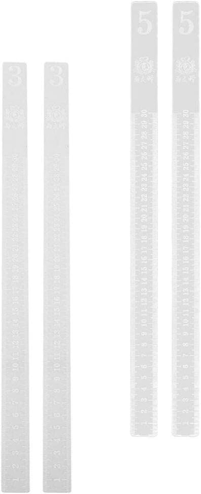 2 Pairs Rolling Strip Pin Rail Track Bar Leveler Leveling Device for Pastry Baking Cookies Transparent(3mm&5mm)