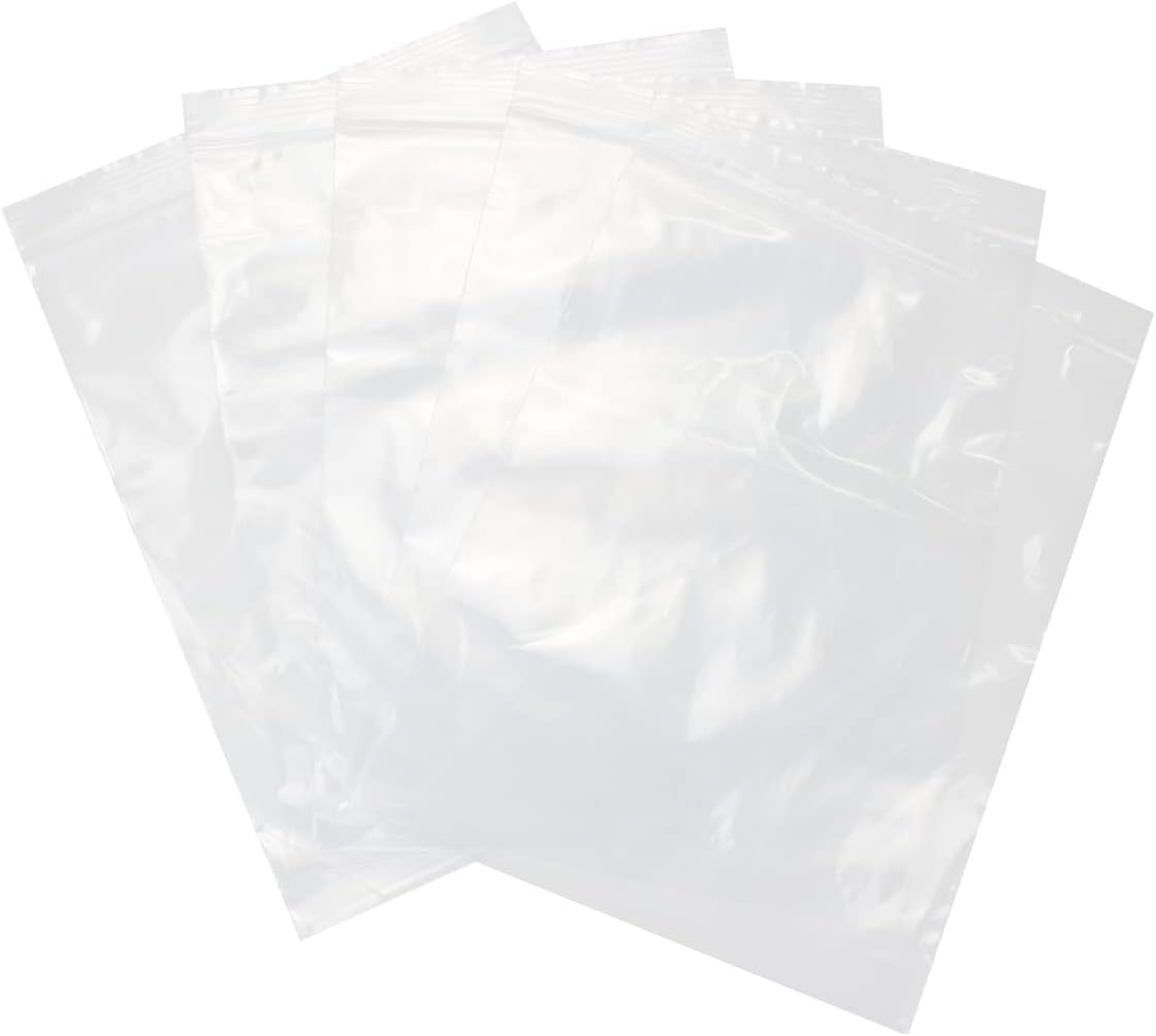 9" X 12" (100 Bags) 2 Mil Clear Reclosable Zip Plastic Poly Bags with Resealable Lock Seal Zipper
