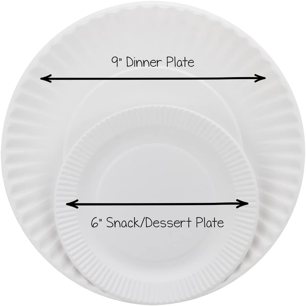 Hygloss Products Paper Plates - Uncoated White Plate - Use for Foodware, Events, Activities, Crafts Projects and More - Environmentally Friendly - Recyclable and Disposable - 6-Inches - 100 Pack