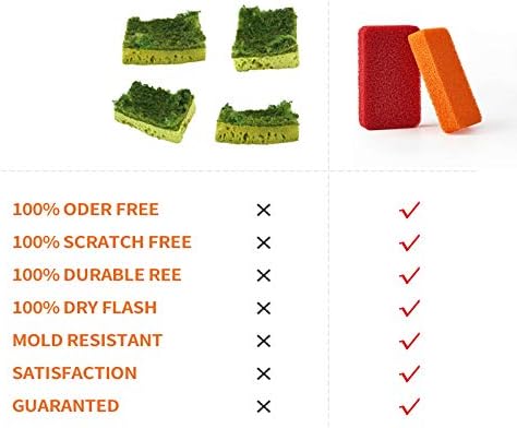 Liflicon Heavy Duty Silicone Sponges - Kitchen and Bathroom Cleaning Scrubber for Dish Washing