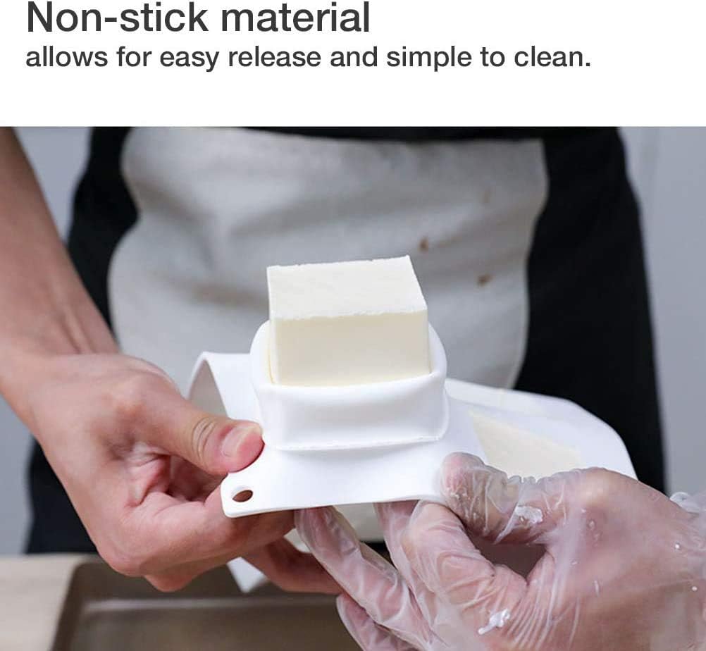 OCPO KITCHEN Cube Silicone Mold for Baking Mousse Cake, French Dessert, Pastry, Chocolate, Brownie, Ice Cream, Pudding, Ice Mold, 3D Cube Shape (8-Cavity)