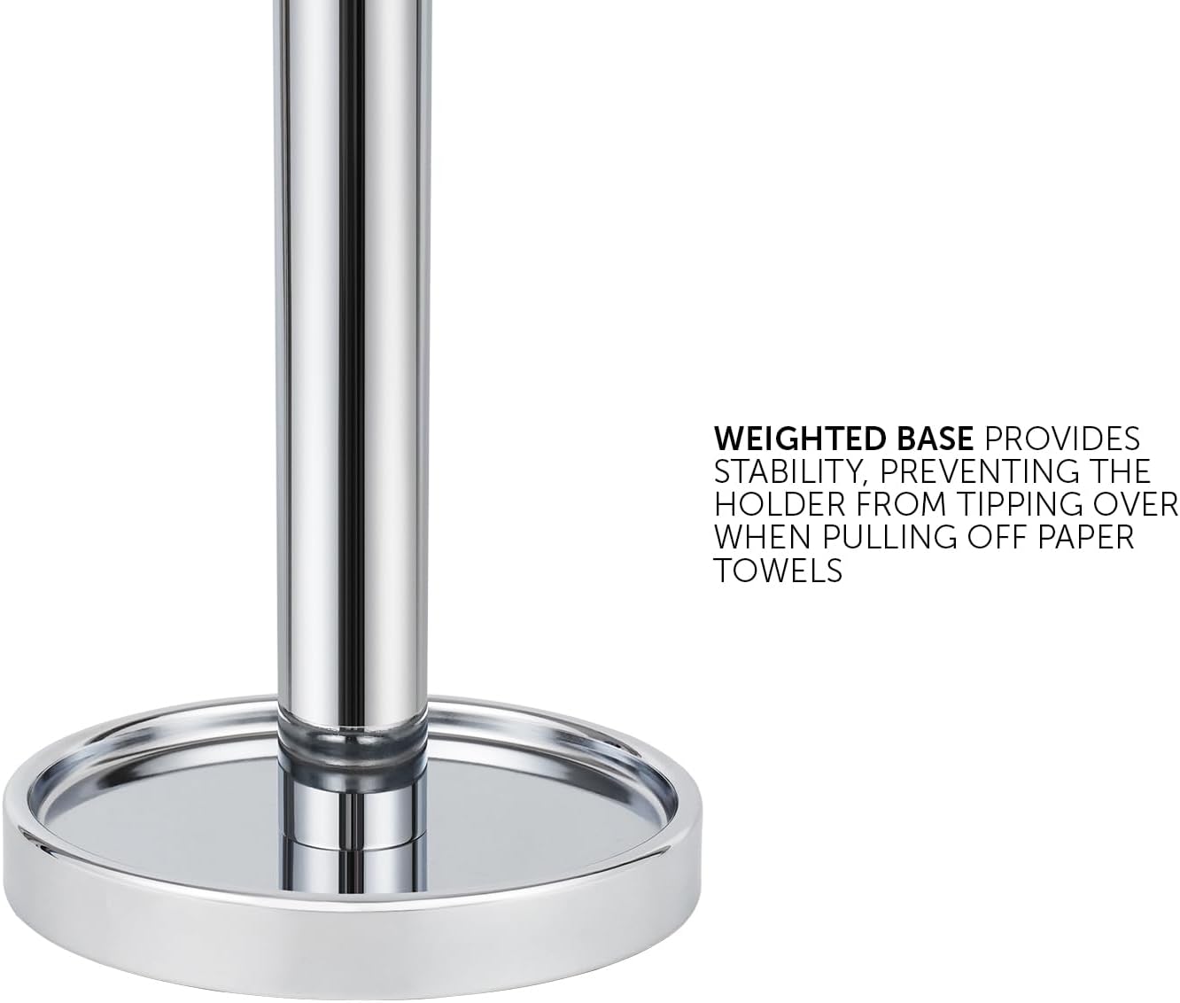 Ivilon Countertop Paper Towel Holder - Steady and Easy Tear - Fits All Paper Towel Rolls - Chrome