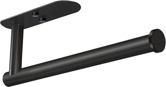 VAEHOLD Adhesive Paper Towel Holder Under Cabinet Wall Mount for Kitchen Paper Towel, Black Paper Towel Roll Holder Stick to Wall, Stainless Steel（Black）