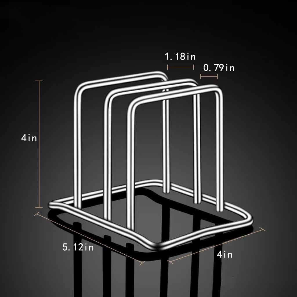 Stainless Steel Cutting Board Organizer,Cutting Board Holder Stand，Pot Lid Organizer, Kitchen Storage Rack for Lids and Boards,Cutting Board Stand for Countertop,Space-Saving Rack Organizer