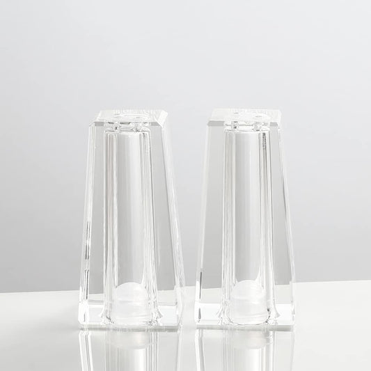 Salt and Pepper Shaker Set Spice Dispenser Refillable Design Cut Crystal Seasoning Shaker Kitchen Decor for Cooking Table, RV, Dinner Party, Camping BBQ (Set Of 2)