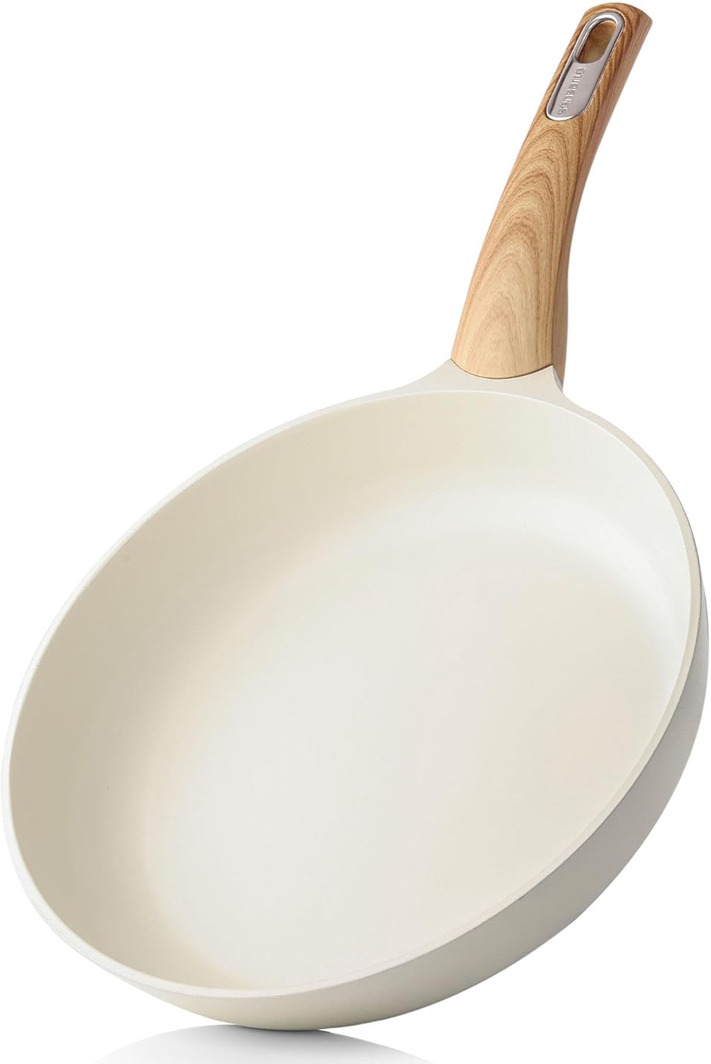 SENSARTE Ceramic Nonstick Frying Pan Small Skillet 8Inch Non Stick Omelette Pans, Non-toxic Healthy Kitchen Cooking Chef's Pan, Free of Intentionally Added PFOA/PFAS/PTFE, Induction Compatible, White