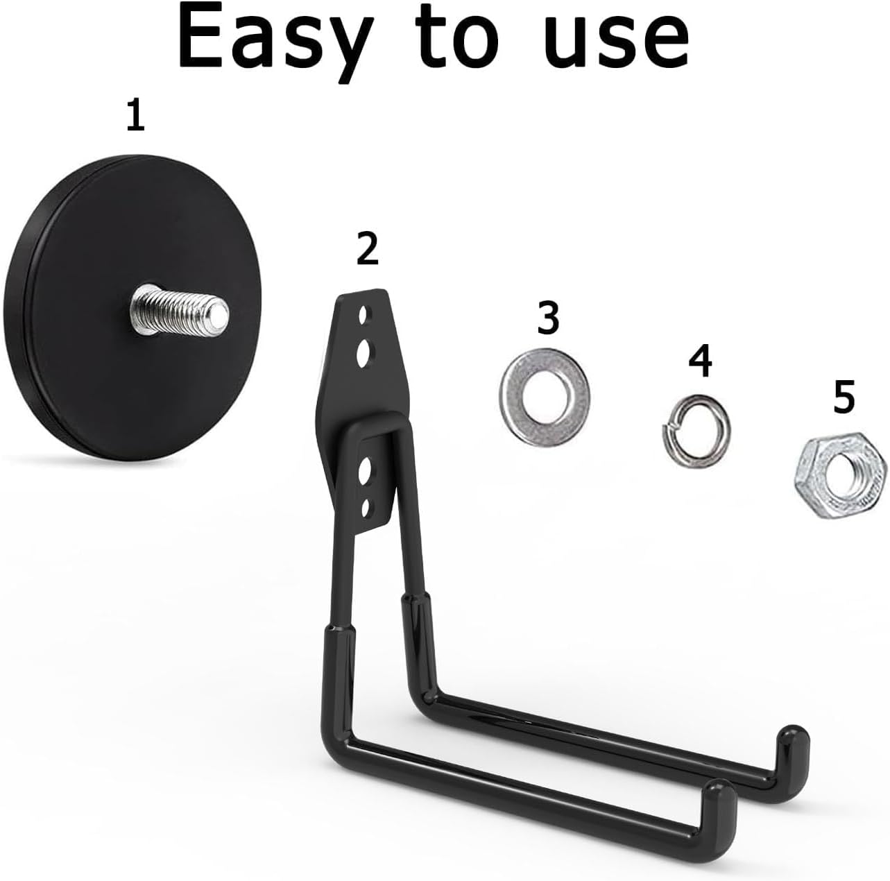 Large Strong Magnetic Hooks,Heavy Duty Magnet Hook, Black Magnetic Garage Hook for Metal Cabinet Pegboard Garage Warehouse Shelve,Heavy Duty Storage Magnetic Utility Hooks (2 Pack)