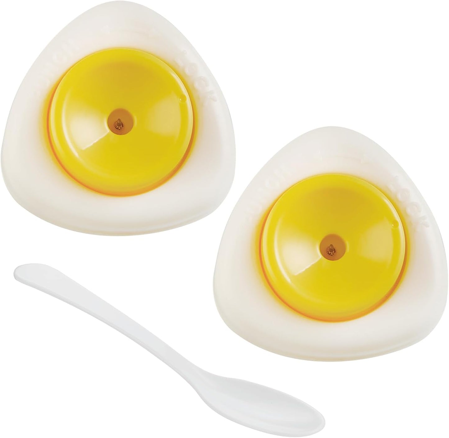 Egg Piercers for Raw Eggs, Egg Hole Poker Egg Separator Tools for Kitchen Gadgets for Hard Boiled Eggs Simple Egg Punchers Piercer with Retractable and Sharp Pin 2 Pack, Yellow, Complimentary Spoon