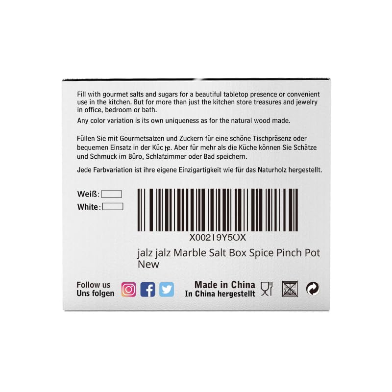 Marble Salt Holder Salt Box Spice keeper Black Big Salt Cellar Natural Material Salt Container Spice Cellar Large Capacity