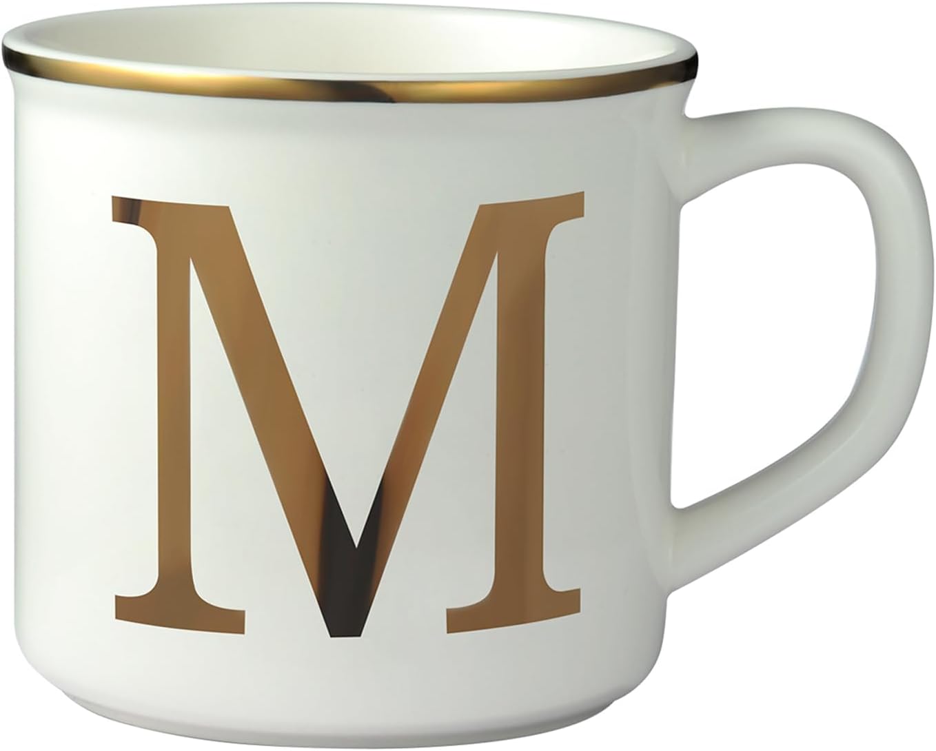 Miicol Ceramic Coffee Mug 16 oz, Monogram Coffee Cup, Golden Initial Tea Mug, Personalized Tea Cup, Unique Gift, Large Mug for Home, Office, Letter M