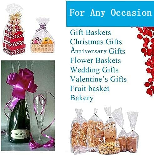 JOYIT 110 ft Cellophane Wrap Roll (35 in x 110 ft) - 3 Mil Thickness, Clear Bags, Wrapping Paper for Flower Gift Baskets (35" fold into 17.5")