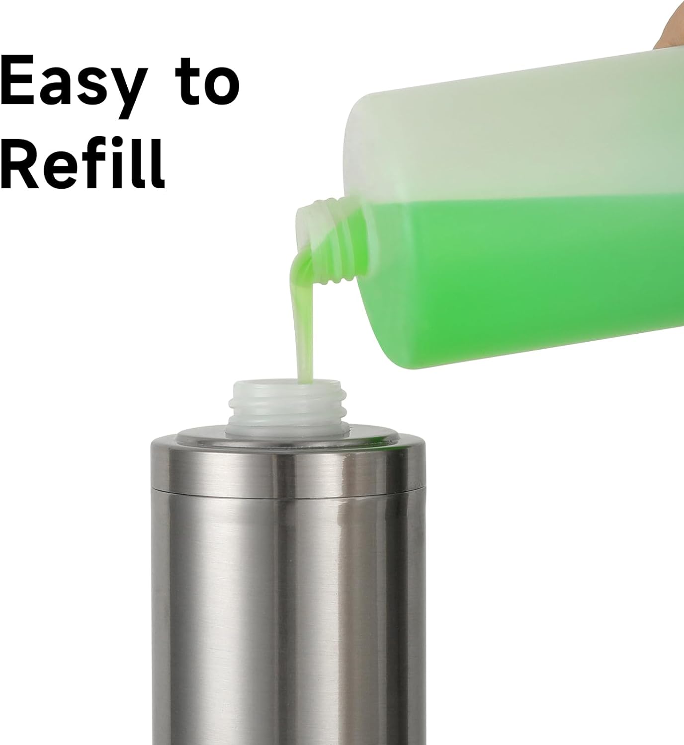 GAPPO Brushed Nickel Soap Dispenser Stainless Steel Metal Pump Hand Lotion Bottle for Bathroom, Bedroom and Kitchen(300ML/10.15Ounce)