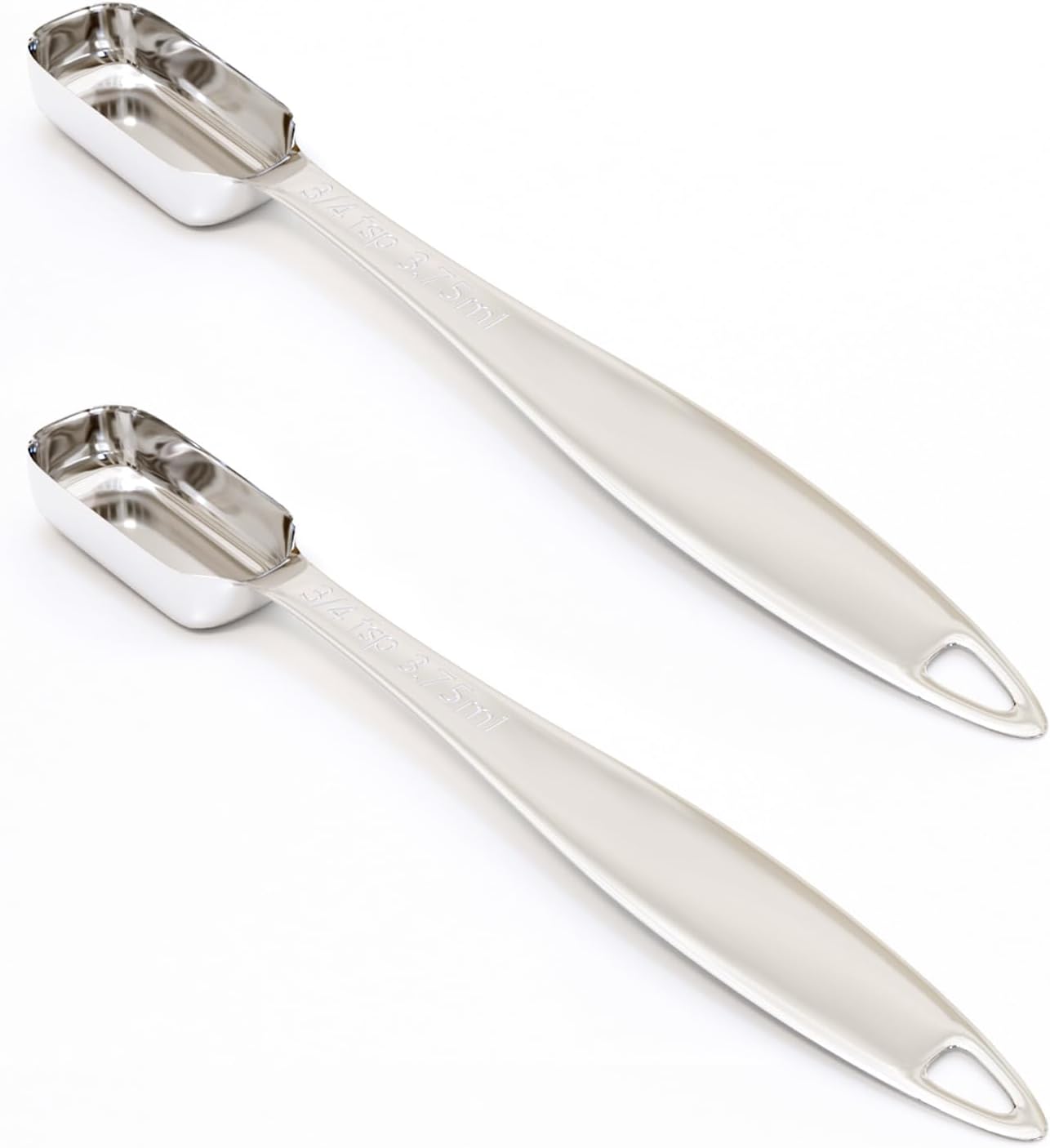 2PCS 3/4Teaspoon (3.75ml) Single Measuring Spoon, Individual Stainless Steel Long Handle Measure Tablespoon Only