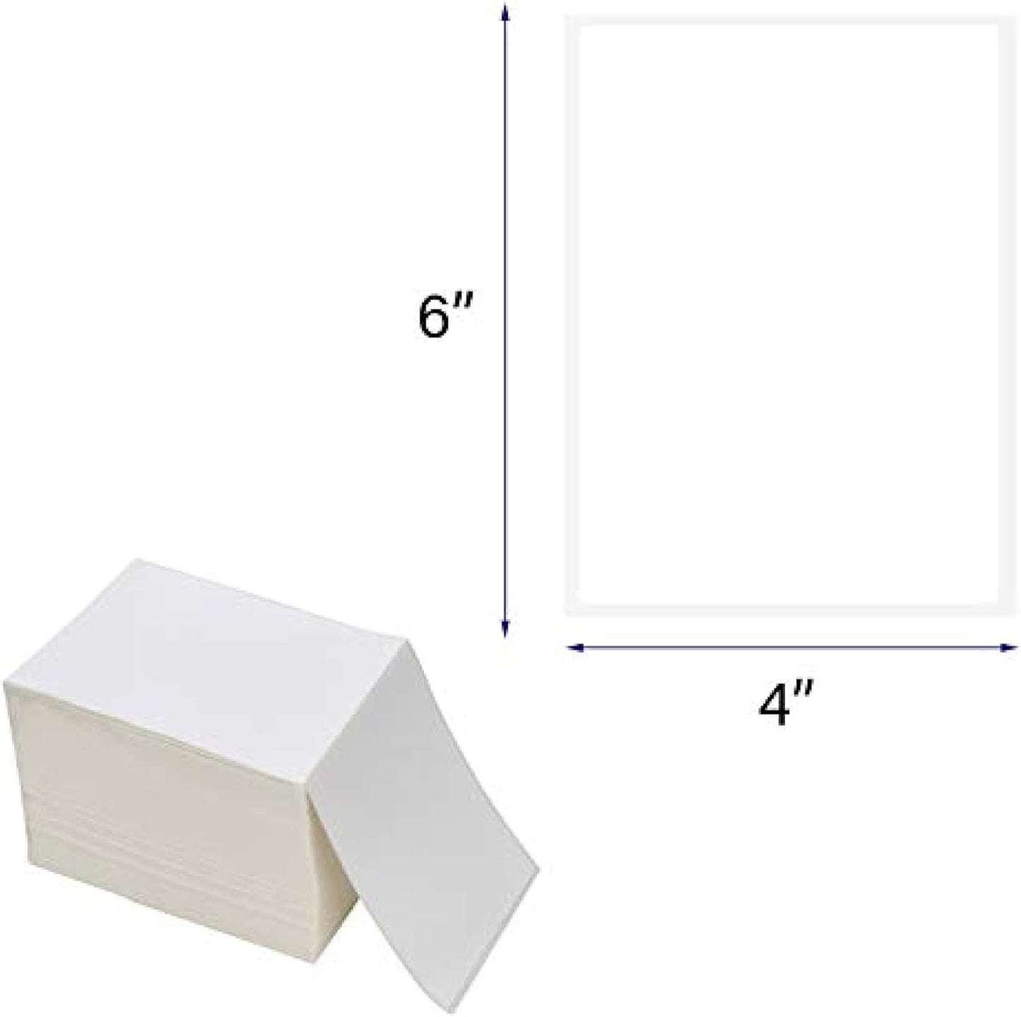 Immuson Fanfold 4 x 6 Direct Thermal Labels White Perforated Shipping Labels 500 Labels/Stack, Permanent Adhesive, White Mailing Labels for Zebra Thermal Printer 1 Stack.