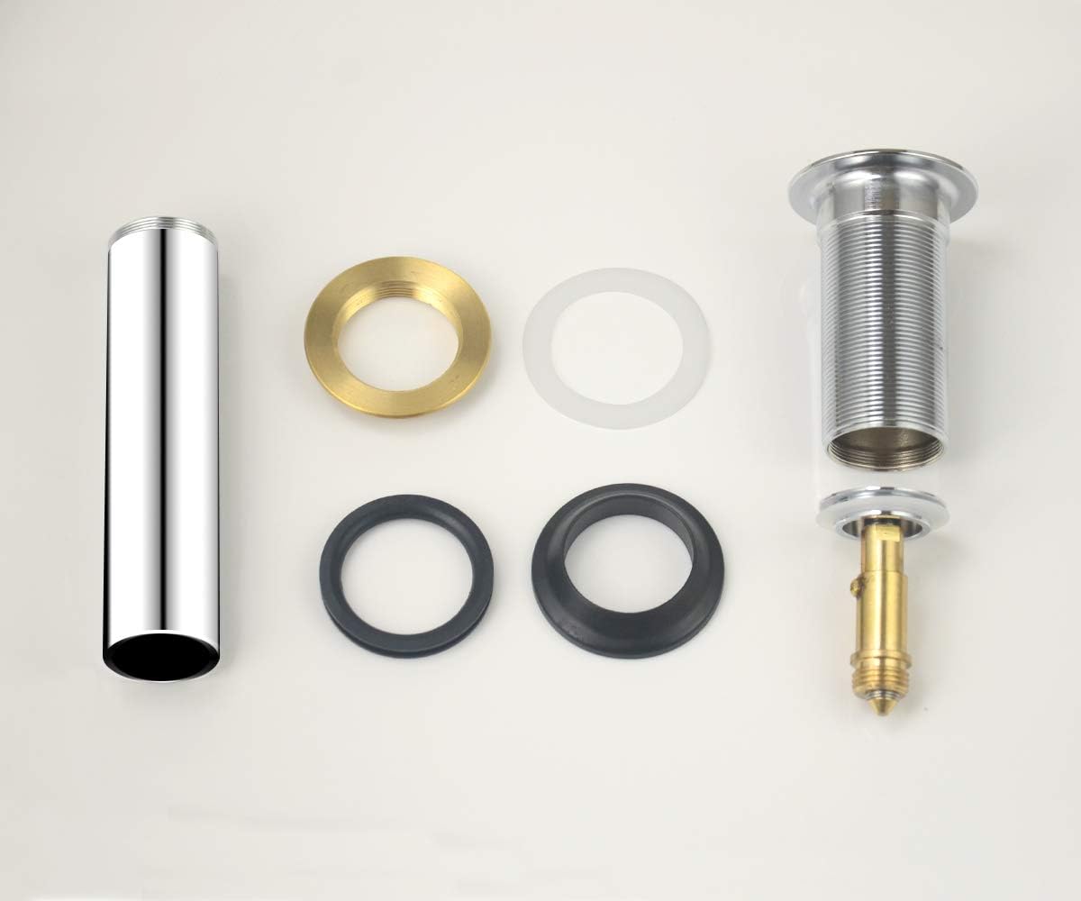 Purelux Pop up Drain Stopper for Bathroom Faucet Vanity or Vessel Sink Bathroom Drain Assembly No Overflow, Chrome Finish