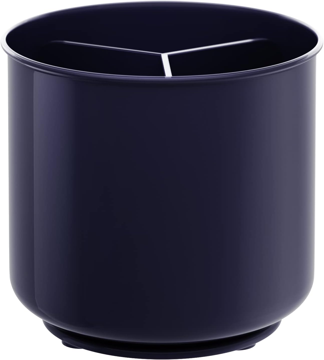 Plastic Rotating Extra Large Utensil Holder Crock with No-Tip Weighted Base, Removable Divider, And Gripped Insert - Dishwasher Safe Kitchen Utensil Holder For Kitchen Counter: Blue Utensil Caddy