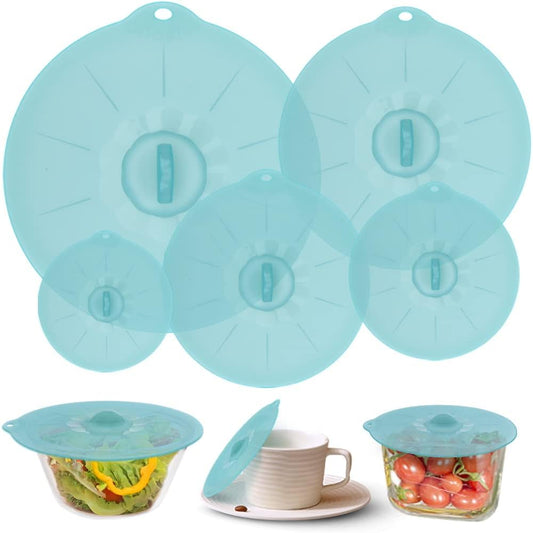 Silicone Lids for Food Storage - Silicone Bowl Covers Pot Lids BPA Free Suction Lids Silicone Microwave Cover Pot Covers for Cups Bowls Pots Pans Oven Fridge