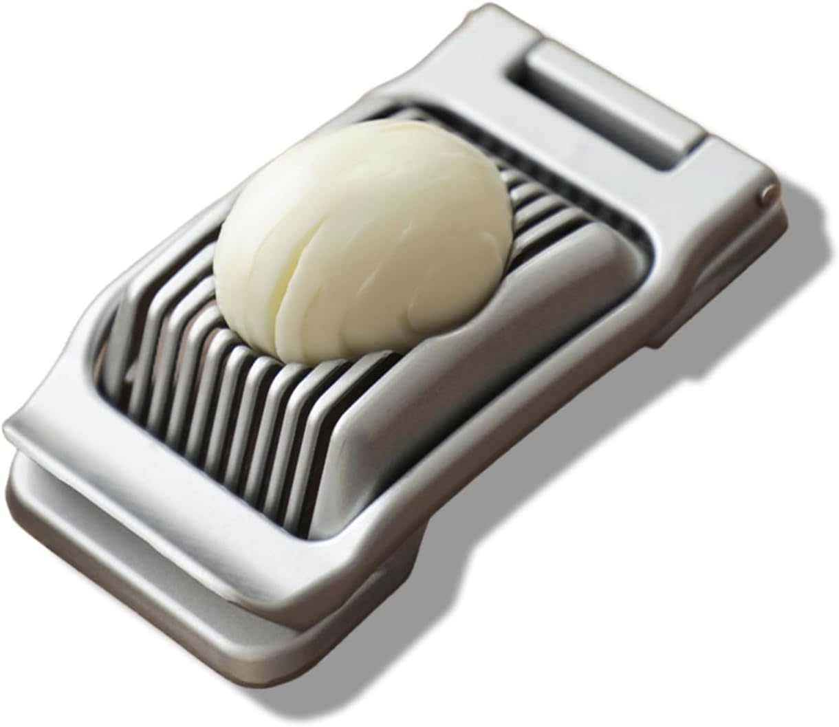 Egg Slicer For Hard Boiled Eggs, Heavy Duty Aluminium Egg Cutter with Stainless Steel Wires, for Strawberry Banana Soft Fruit Kitchen Gadget (Silver)