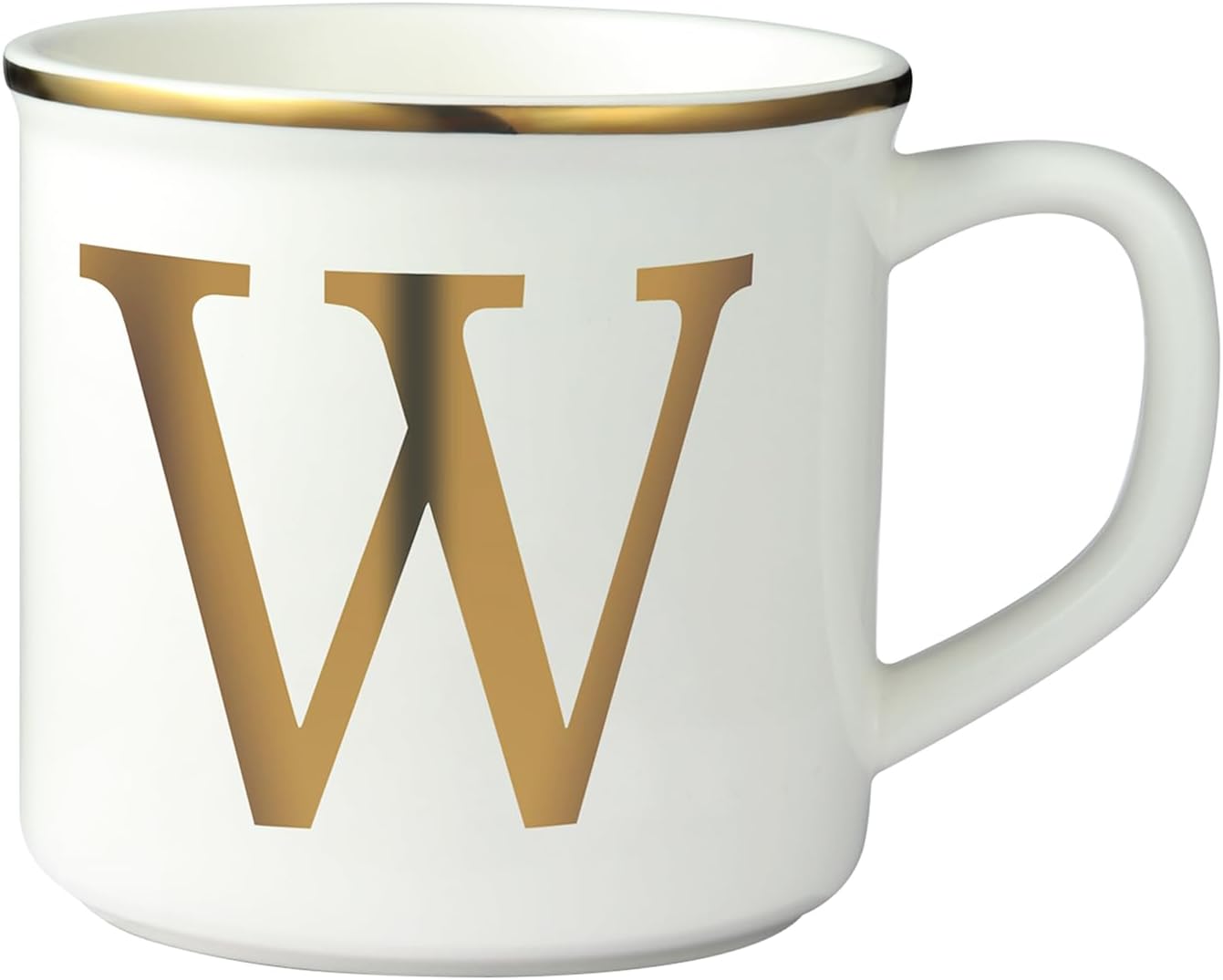 Miicol Ceramic Coffee Mug 16 oz, Monogram Coffee Cup, Golden Initial Tea Mug, Personalized Tea Cup, Unique Gift, Large Mug for Home, Office, Letter W