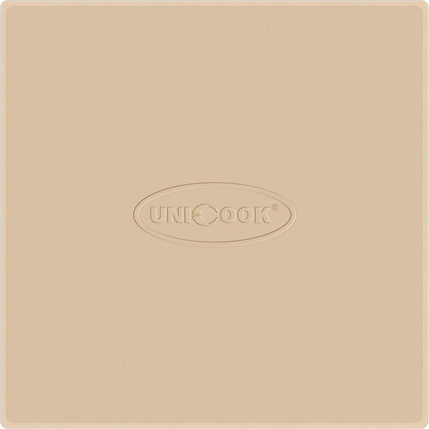 Unicook Pizza Stone for Oven and BBQ Grill, 13 Inch Square Baking Stone for Bread, Cordierite Thermal Shock Resistant Pizza Making Accessory for Oven and Grill, Including Dough Scraper