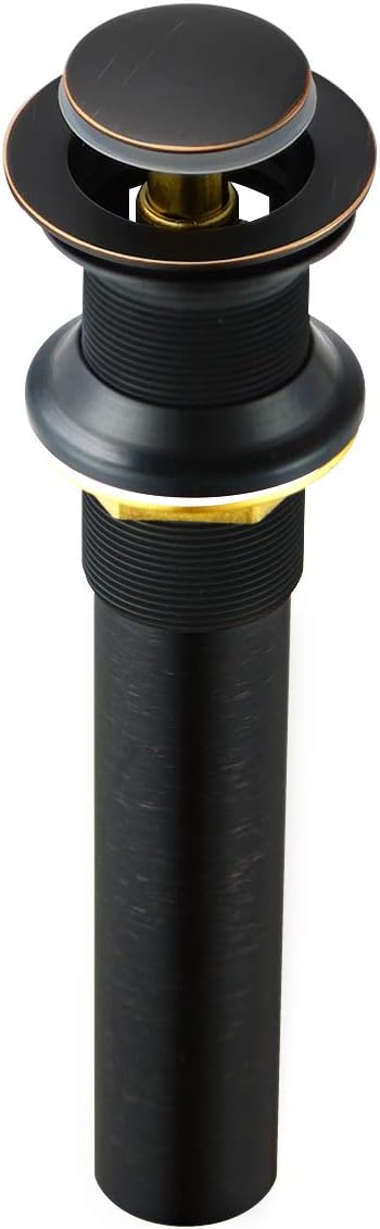 Purelux Pop up Drain Stopper for Bathroom Faucet Vanity or Vessel Sink Bathroom Drain Assembly No Overflow, Oil Rubbed Bronze