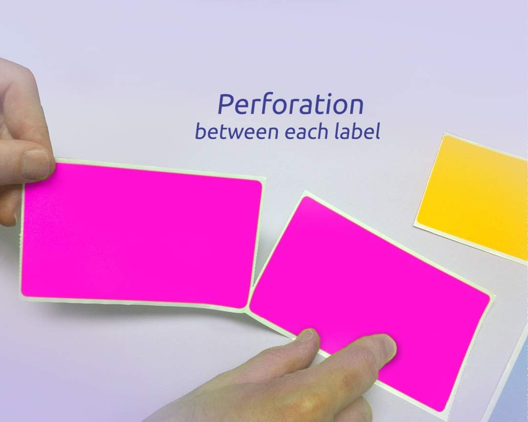 NextDayLabels 500 Rectangle Stickers (3" x 5") - Color Coding Labels Roll - Moving Labels for Boxes, Colored Inventory Stickers for Packing, Organizing, and Storage (Fluorescent Pink)