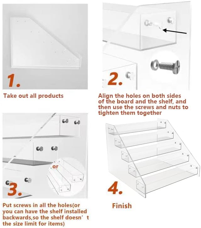 PMMASTO Tiered Spice Rack, Seasoning Organizer, Clear Acrylic Vertical Shelves Can Organizer for Countertop, Cabinet, Pantry, Kitchen Organization and Storage - 6 Tier