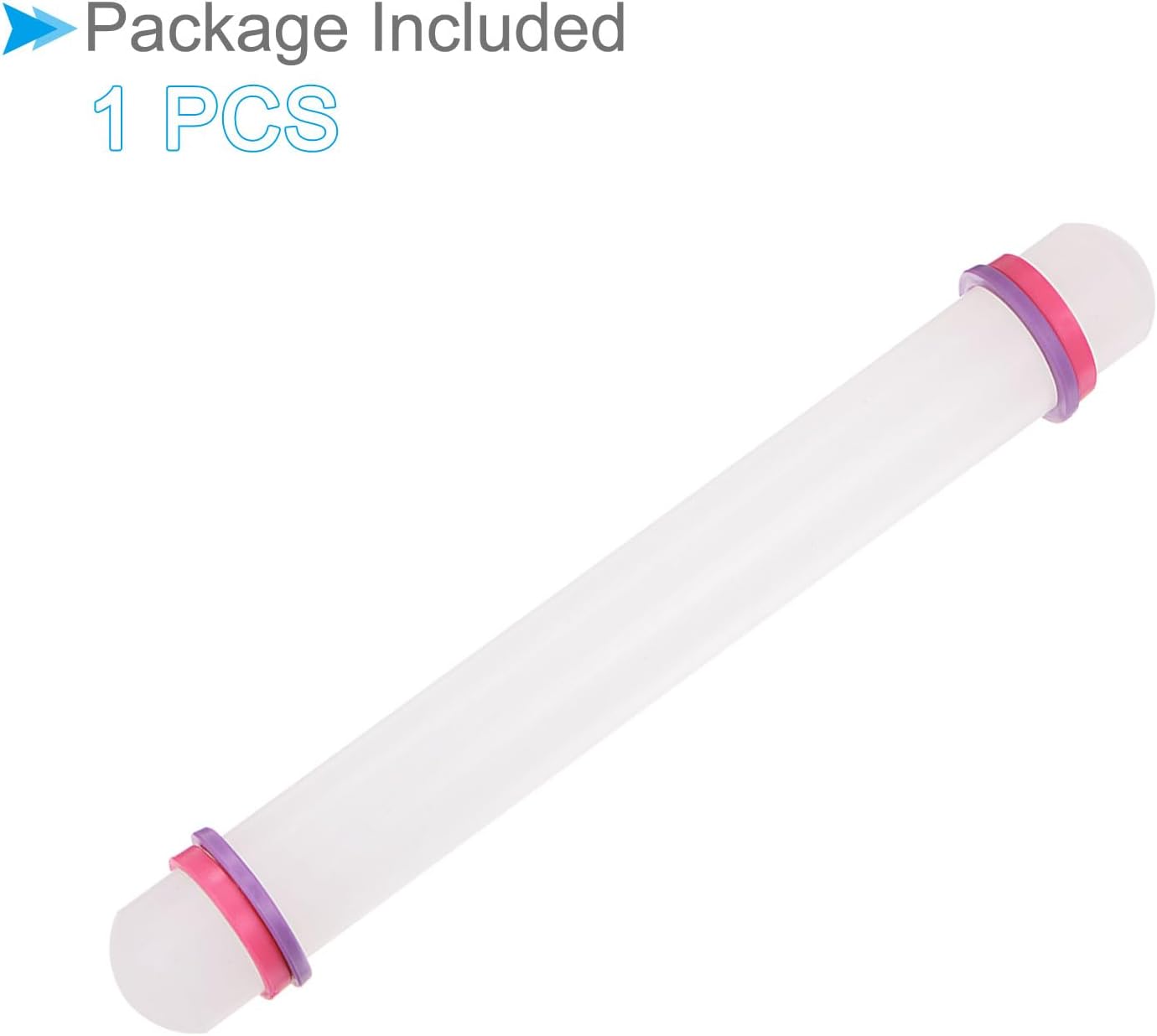 Fondant Rolling Pin, 9" Length, PP Plastic Non-Stick Guide Rings Fondant Roller Dough Roller - (Applications: for Clay Baking Fondant DIY)