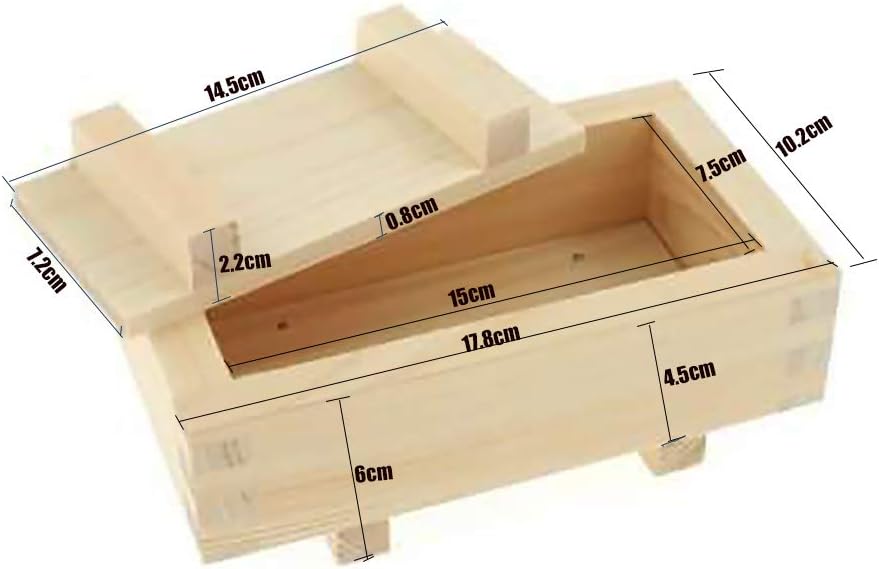 JapanBargain 3131, Wooden Rectangular Oshizushi Sushi Press Mold Maker Rice Mold, 7x4 inch, 6 Pack