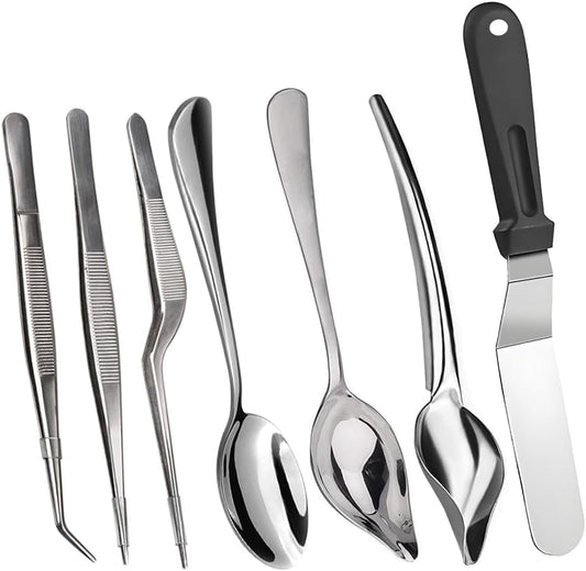 Culinary Specialty Tools,Professional Chef Plating Kit, 7 Piece, Stainless Steel