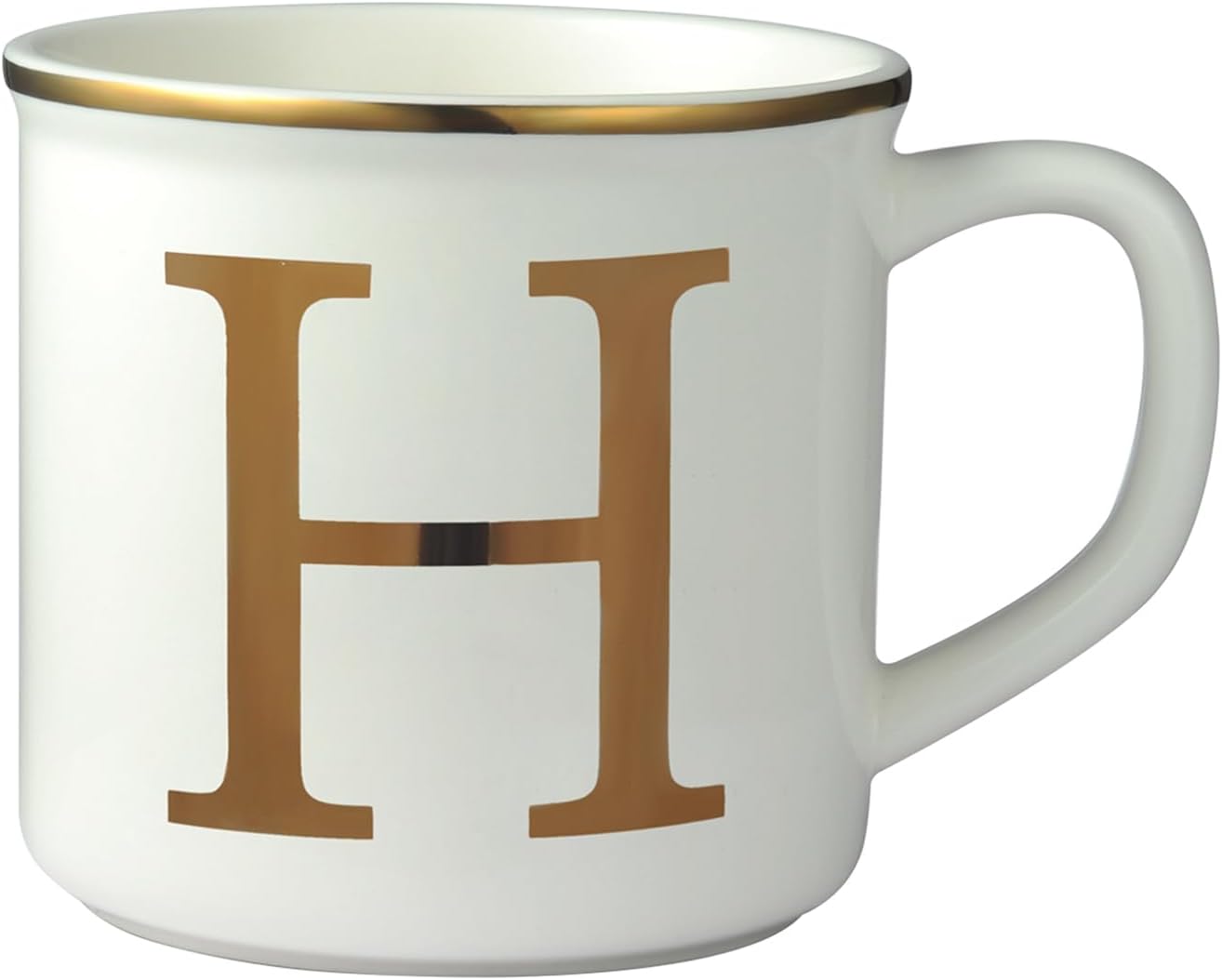 Miicol Ceramic Coffee Mug 16 oz, Monogram Coffee Cup, Golden Initial Tea Mug, Personalized Tea Cup, Unique Gift, Large Mug for Home, Office, Letter H