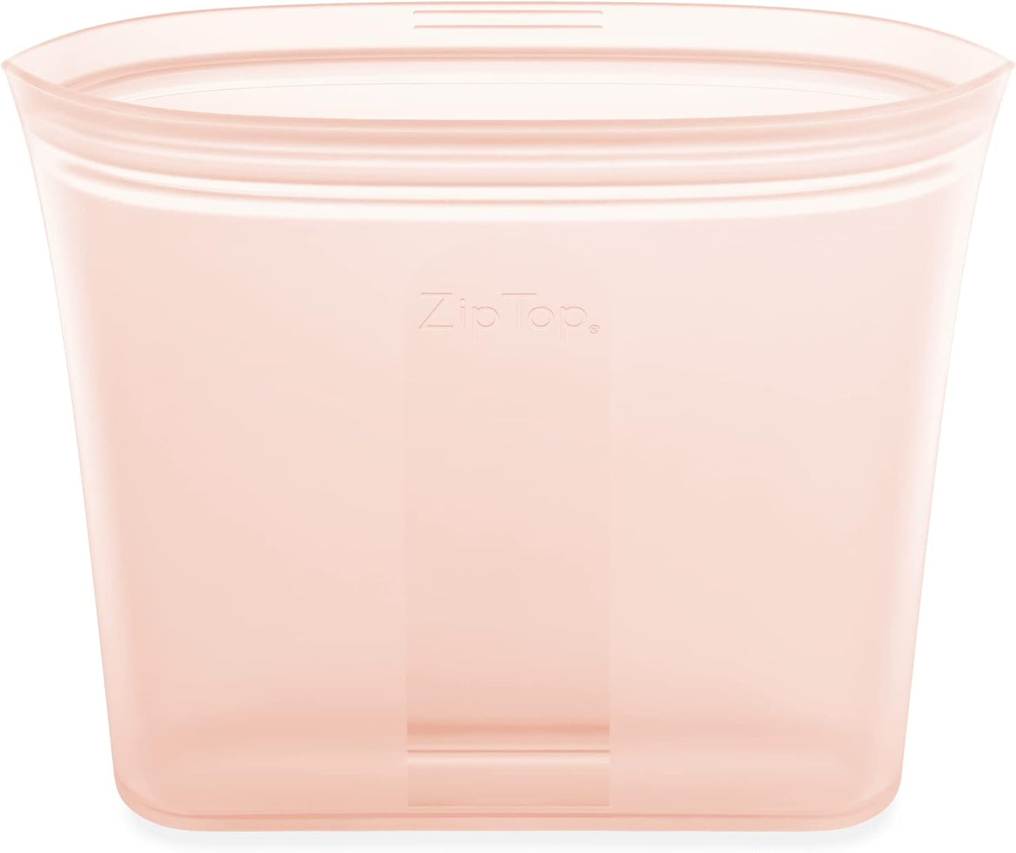 Zip Top Reusable Food Storage Bags | Sandwich Bag [Peach] | Silicone Meal Prep Container | Microwave, Dishwasher and Freezer Safe | Made in the USA