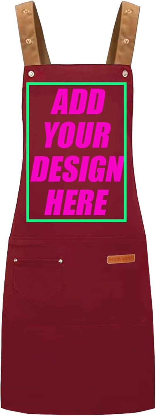 Personalized Custom Aprons Custom Adjustable Kitchen Cooking Aprons Hair Stylist Cafe Work Aprons For Men And Women