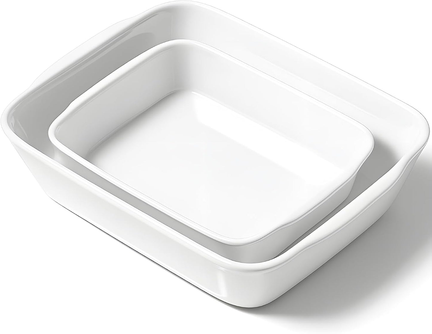 Casserole Dish Set for 2,Ceramic Baking Pan, Ceramic Baking Dish, Bakeware for Baking, Kitchen Decor, Microwave Oven Safe,Kitchen Decor (1.2QT/3QT)