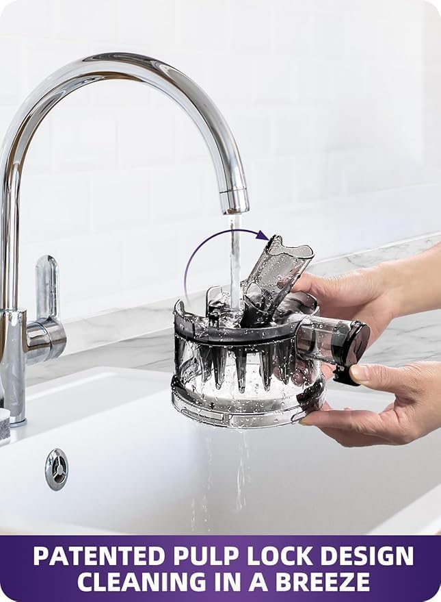 ACOQOOS Juicer Machines, 5.3" Wide Chute for Whole Fruit and Vegetable,1.8L Auto-Feed Time-Saver, Slow Masticating High Yield, Easy to Clean Cold Press Juicer with 2 Cups