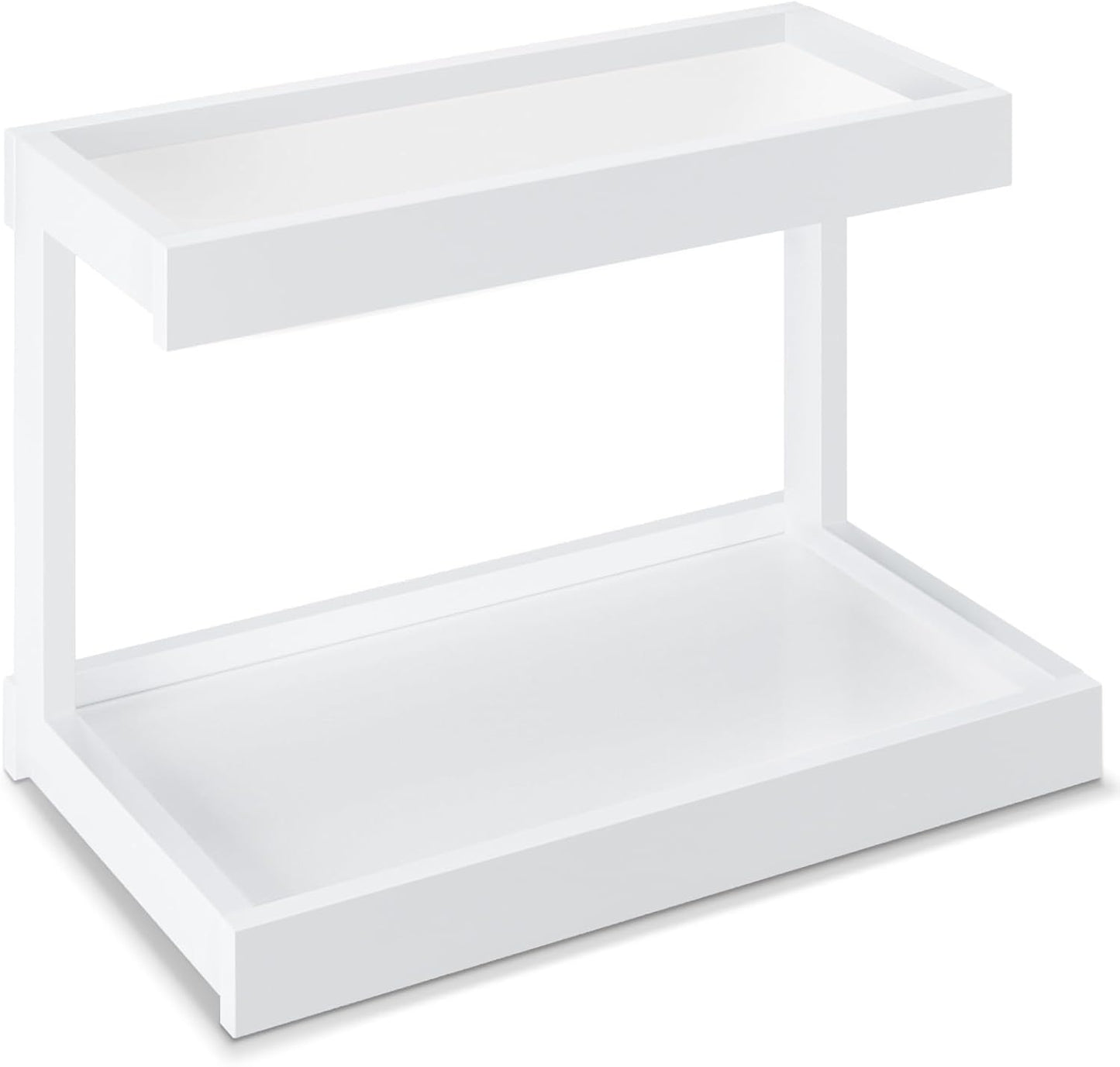 MARTY 2 Tier Spice Rack Organizer for Countertop, 15.8''L White Coffee Station/Bathroom Organizer Countertop, Counter Shelf Desktop Storage Organizer for Kitchen, Bedroom, Office