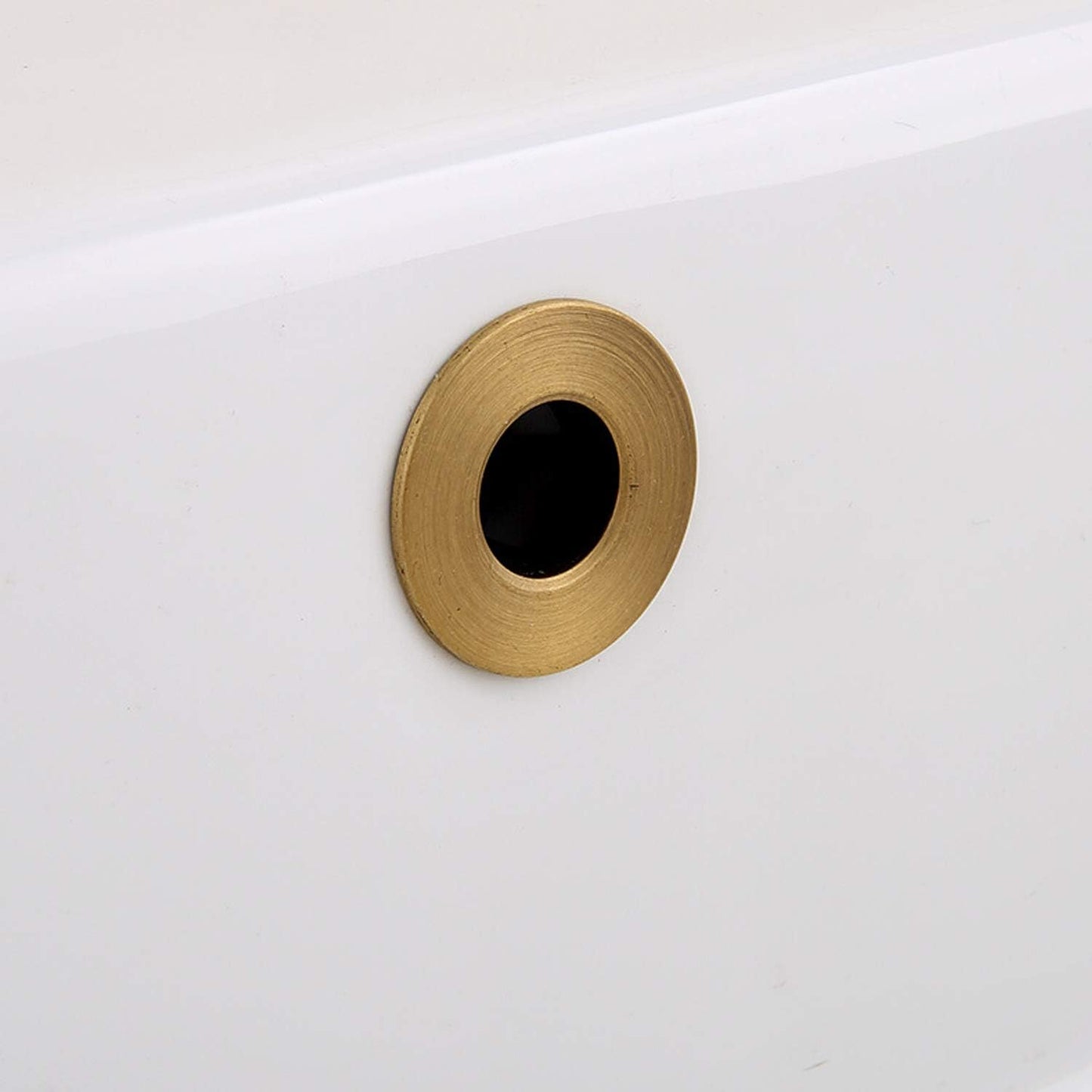 Sink Basin Trim Overflow Cover Brass Insert in Hole Round Caps Antique Brass