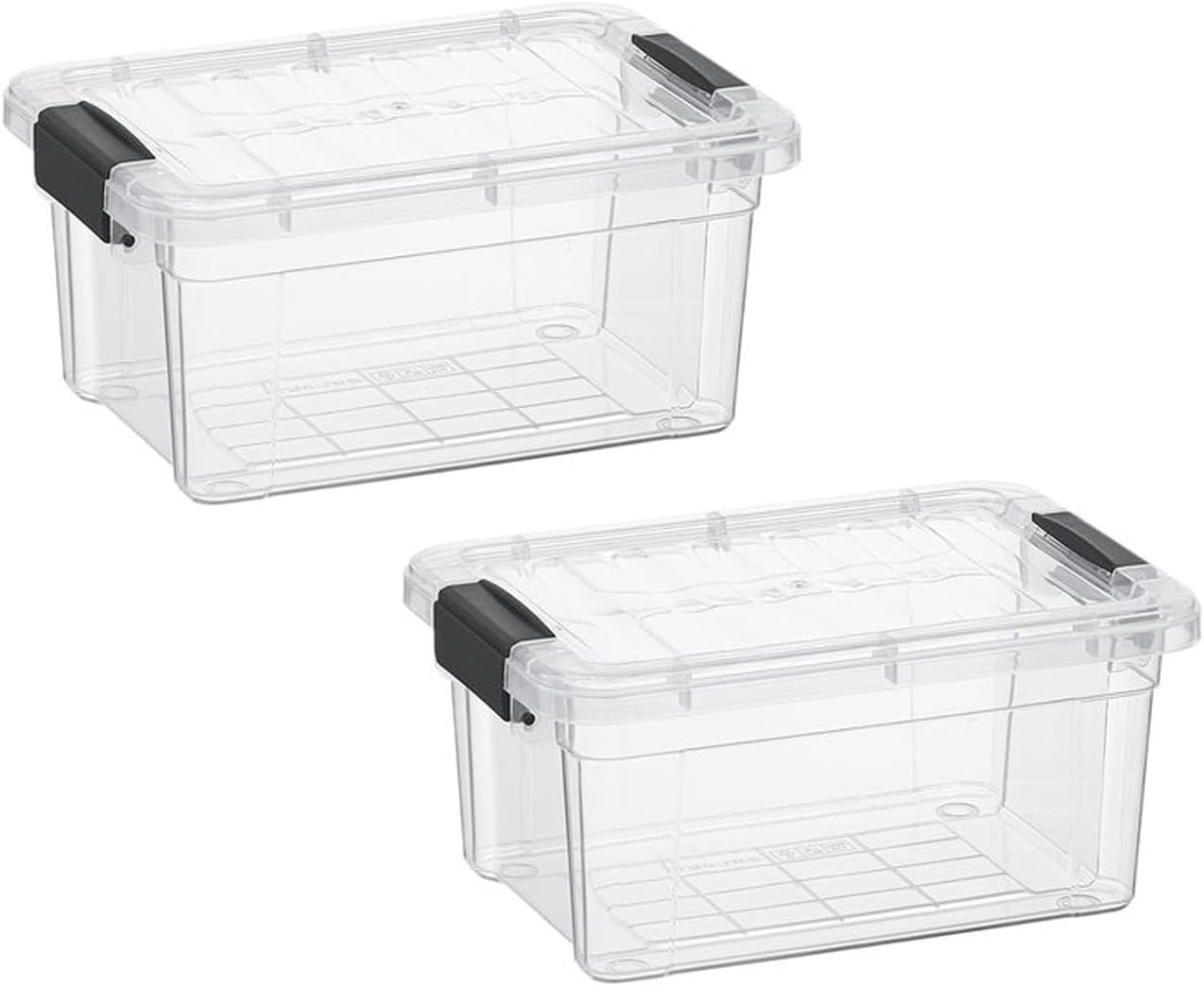 Superio Clear Storage Boxes with Lids, 2 Quart Plastic Container Bins for Organizing, Stackable Crates, BPA Free, Non Toxic, Odor Free, Organizers for Home, Office, School, and Dorm