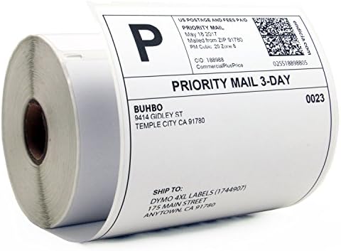 Buhbo Compatible with DYMO LabelWriter 4XL 4" x 6" Shipping Label 1744907, White (220 Per Roll)