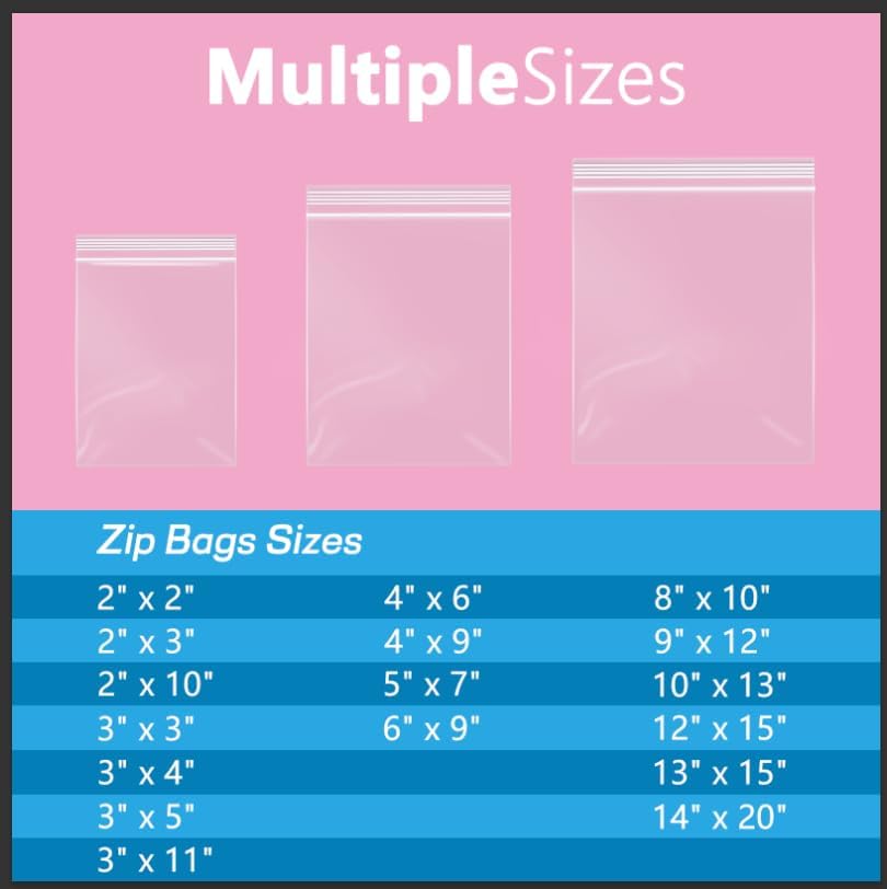 iMailer - 1000 Pcs- 14" x 20" Large Zip Bags for Storage - Reclosable Plastic Zip Poly Bags for Clothing, T-Shirts, Pants