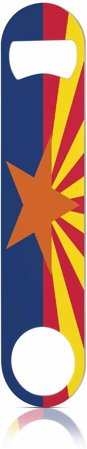 USA Flag Stainless Steel Bottle Opener Vintage America Arizona State Flag Blue Red Color Freedom Modern Flat Beer Bottle Opener Keychain for Home Kitchen Bar Restaurant Party Birthday Gift