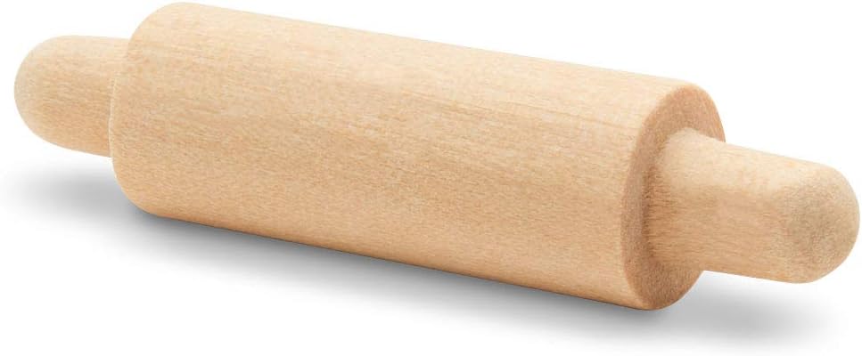 Wooden Mini Rolling Pin, 1-1/2 inches, Pack of 25, Perfect for Scrapbook Projects, Miniatures, Party Decor, and Crafts, by Woodpeckers
