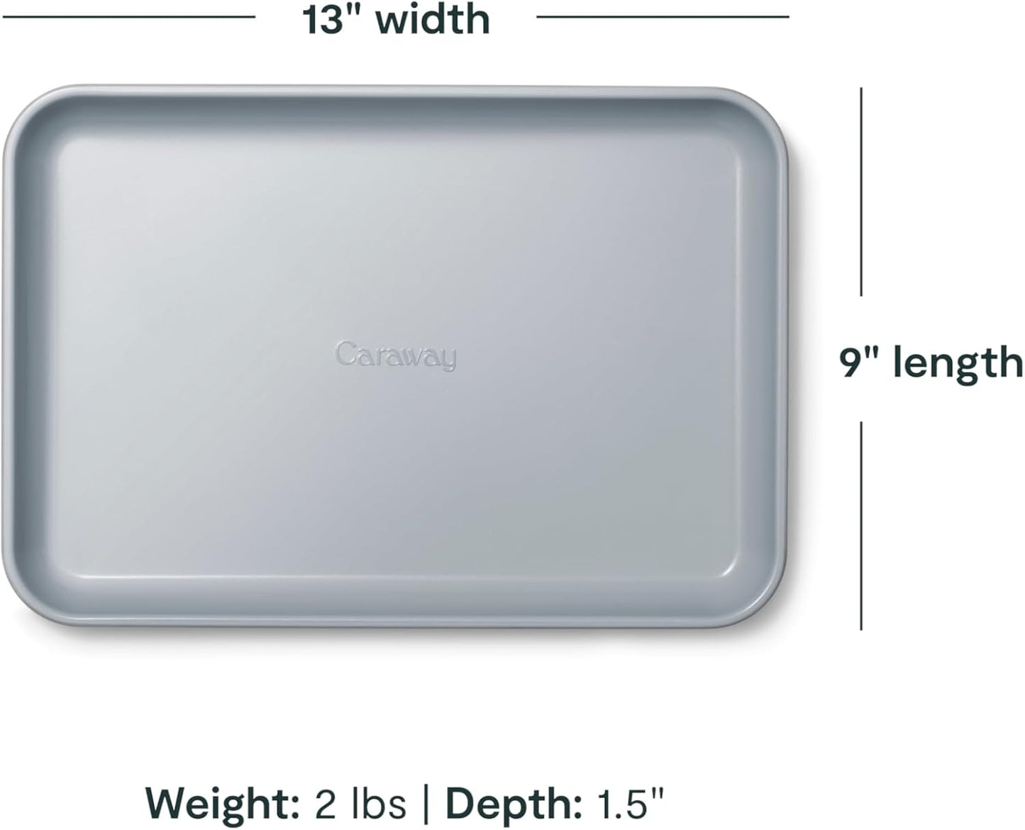 Caraway Nonstick Ceramic Small Baking Sheet (9x13”) – Non-Toxic, PTFE & PFOA Free – Oven Safe – Aluminized Steel Core – Mini Sheet Pan for Baking, Roasting & More - Slate