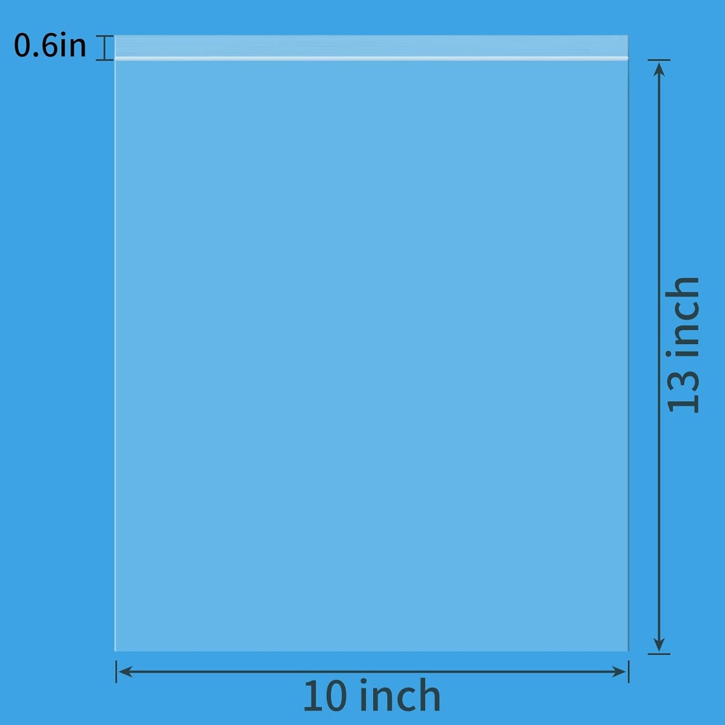 60 Pcs 10" x 13" Clear Big Plastic Zipper Bags, 2 Mil Reclosable Poly Bags with Zip Seal for Clothing, T-Shirt, Prints, Photos, Documents